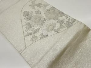 相良刺繍牡丹に鳳凰・曲線模様名古屋帯